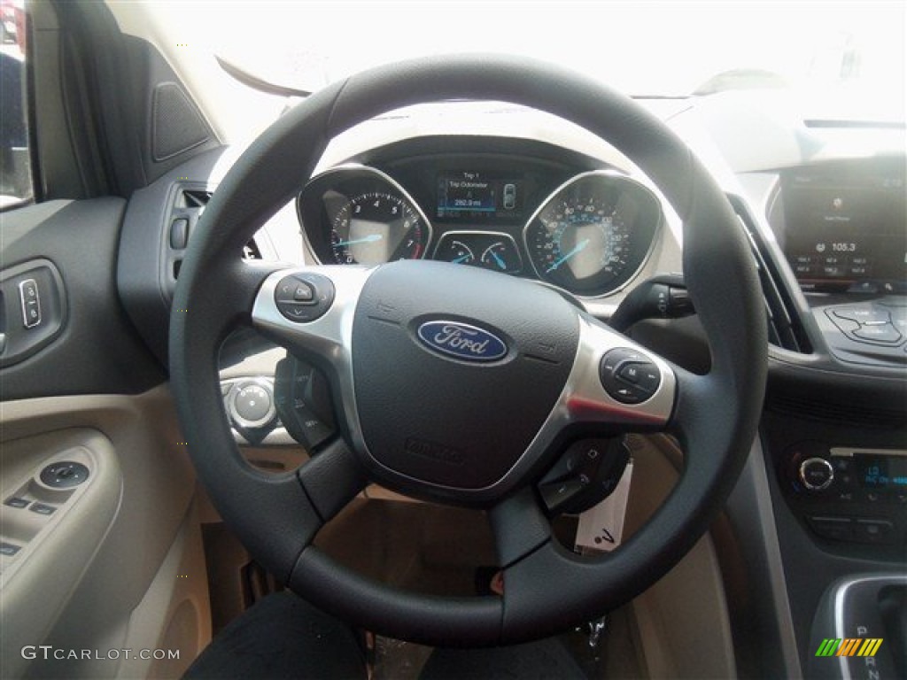2013 Ford Escape SE 1.6L EcoBoost Medium Light Stone Steering Wheel Photo #67607496