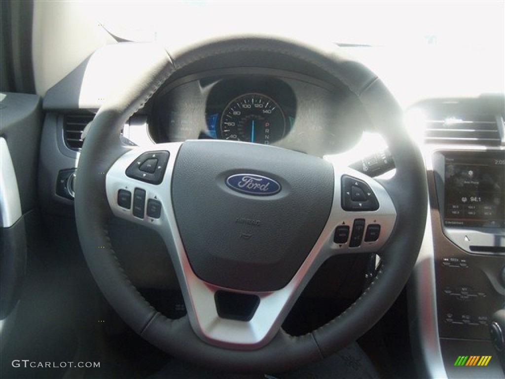 2013 Ford Edge SEL Medium Light Stone Steering Wheel Photo #67607670