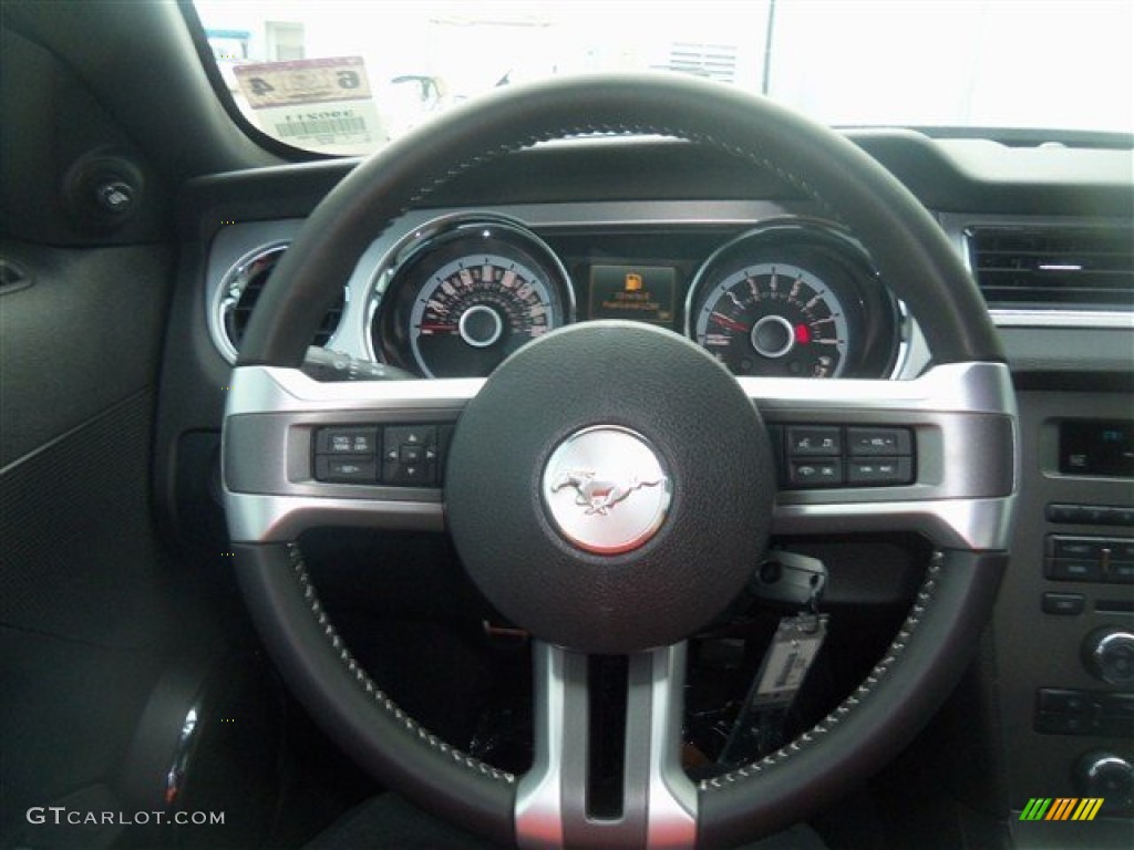 2013 Ford Mustang GT Premium Coupe Charcoal Black Steering Wheel Photo #67608000