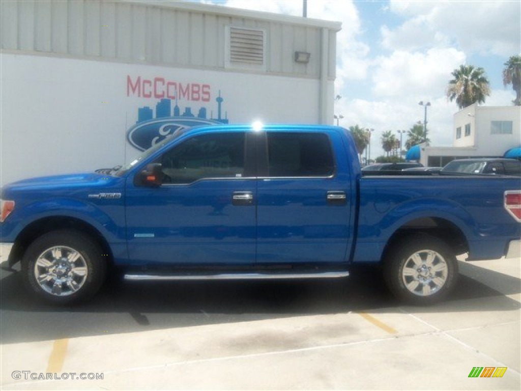 2012 F150 XLT SuperCrew - Blue Flame Metallic / Steel Gray photo #2