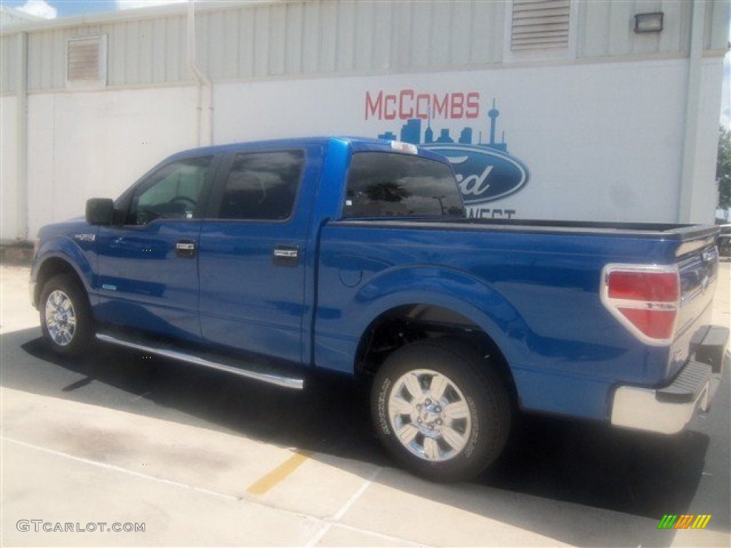 2012 F150 XLT SuperCrew - Blue Flame Metallic / Steel Gray photo #3