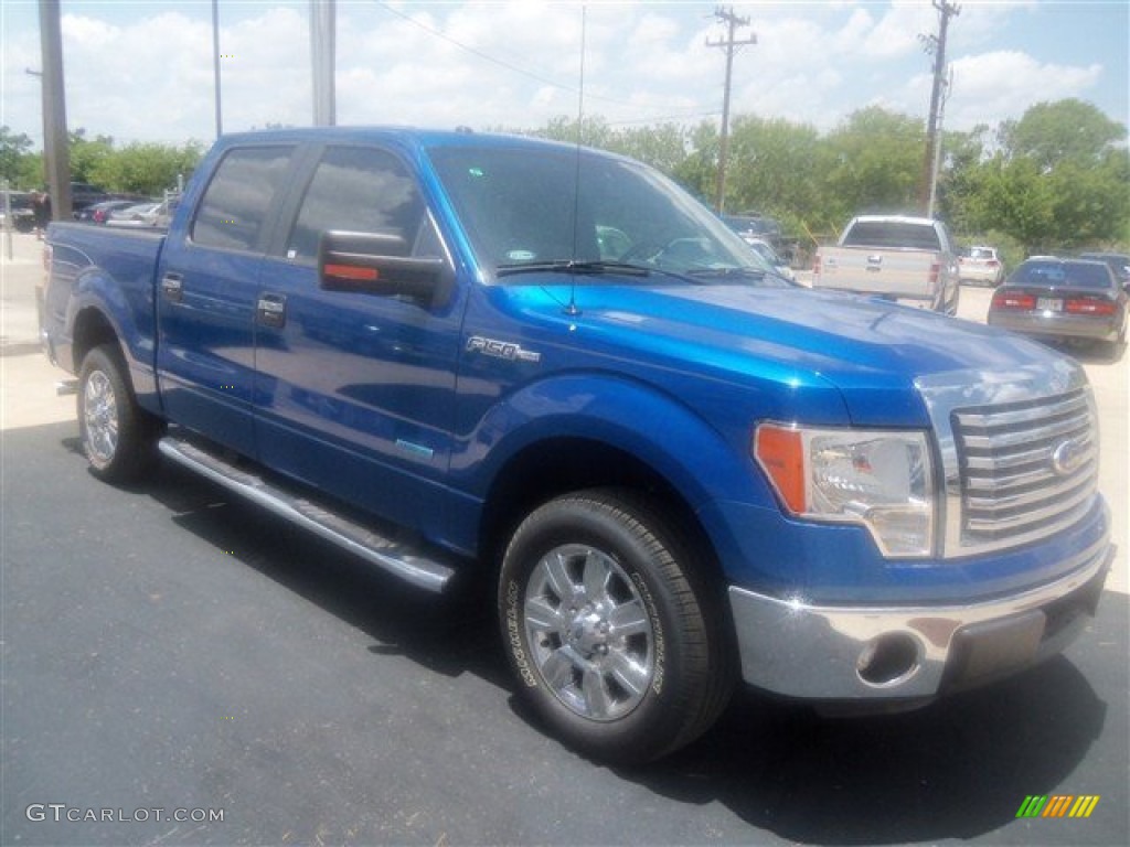 2012 F150 XLT SuperCrew - Blue Flame Metallic / Steel Gray photo #7