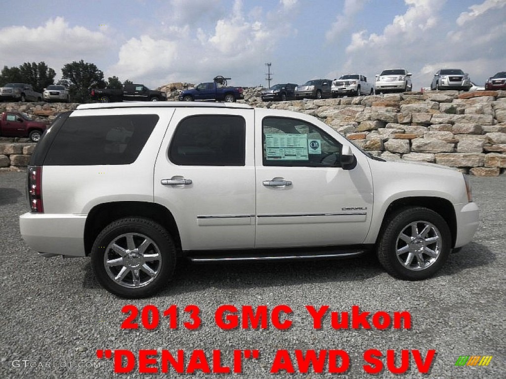 2013 Yukon Denali AWD - White Diamond Tricoat / Ebony photo #1