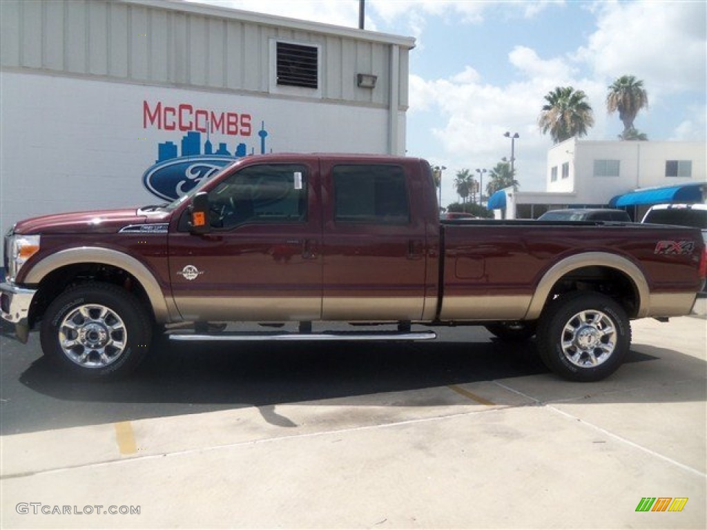 2012 F350 Super Duty Lariat Crew Cab 4x4 - Autumn Red / Adobe photo #2