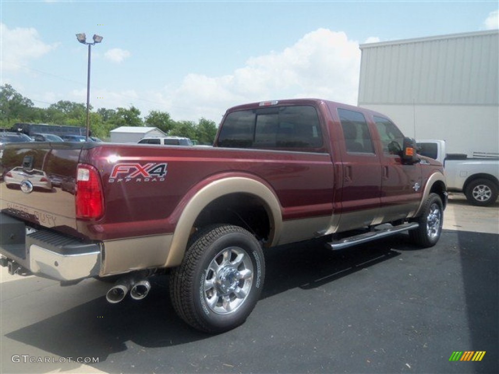 2012 F350 Super Duty Lariat Crew Cab 4x4 - Autumn Red / Adobe photo #5