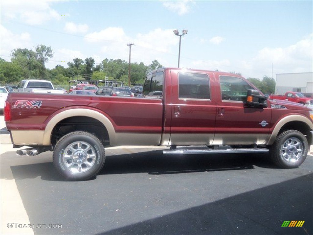 2012 F350 Super Duty Lariat Crew Cab 4x4 - Autumn Red / Adobe photo #6