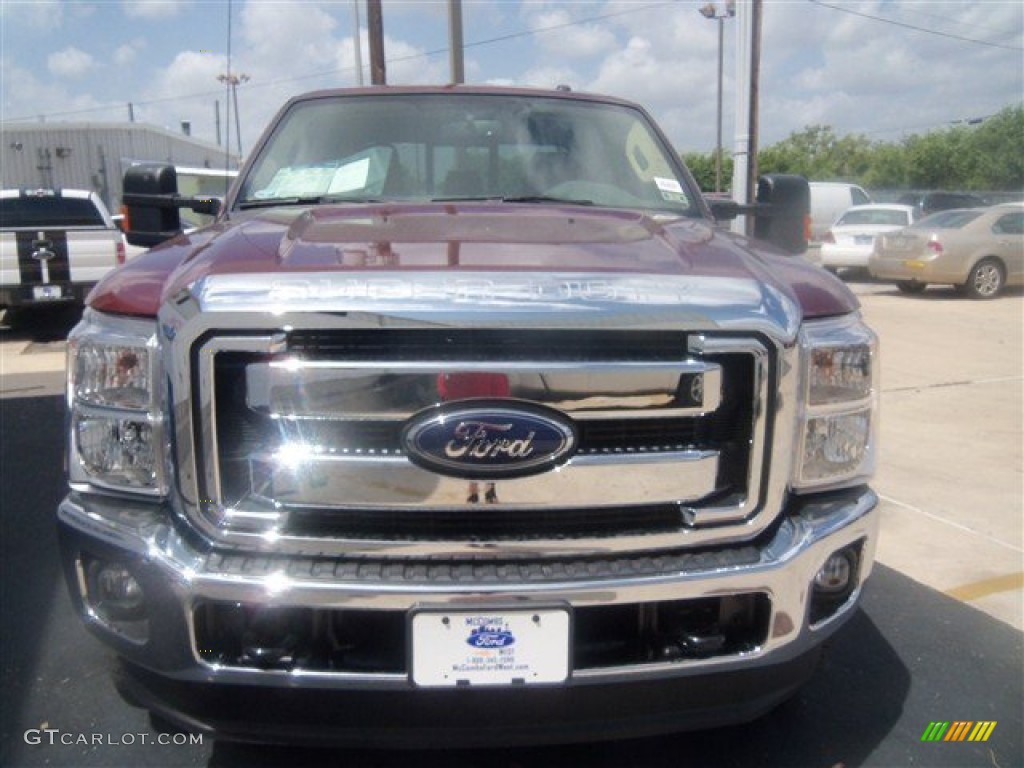 2012 F350 Super Duty Lariat Crew Cab 4x4 - Autumn Red / Adobe photo #8