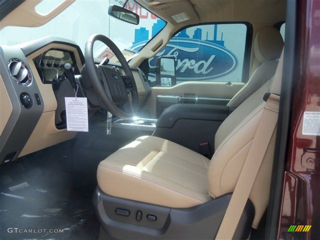 2012 F350 Super Duty Lariat Crew Cab 4x4 - Autumn Red / Adobe photo #10