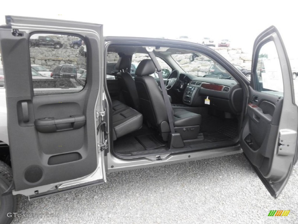 Ebony Interior 2013 GMC Sierra 1500 SLT Extended Cab 4x4 Photo #67612566