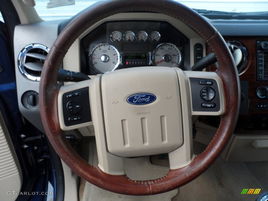 2008 F350 Super Duty King Ranch Crew Cab 4x4 - Dark Blue Pearl Metallic / Chaparral Brown photo #41