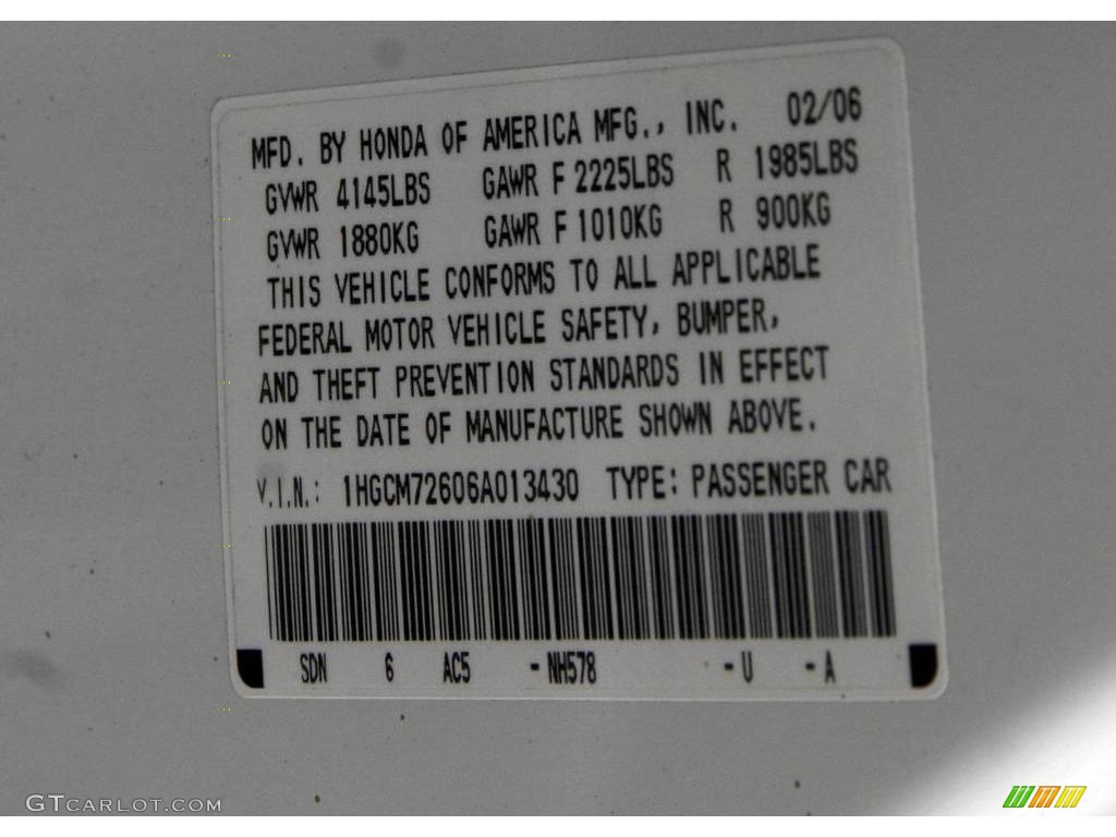 2006 Accord EX-L Coupe - Taffeta White / Ivory photo #24