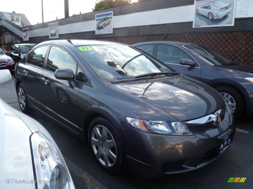2011 Civic LX Sedan - Polished Metal Metallic / Gray photo #5