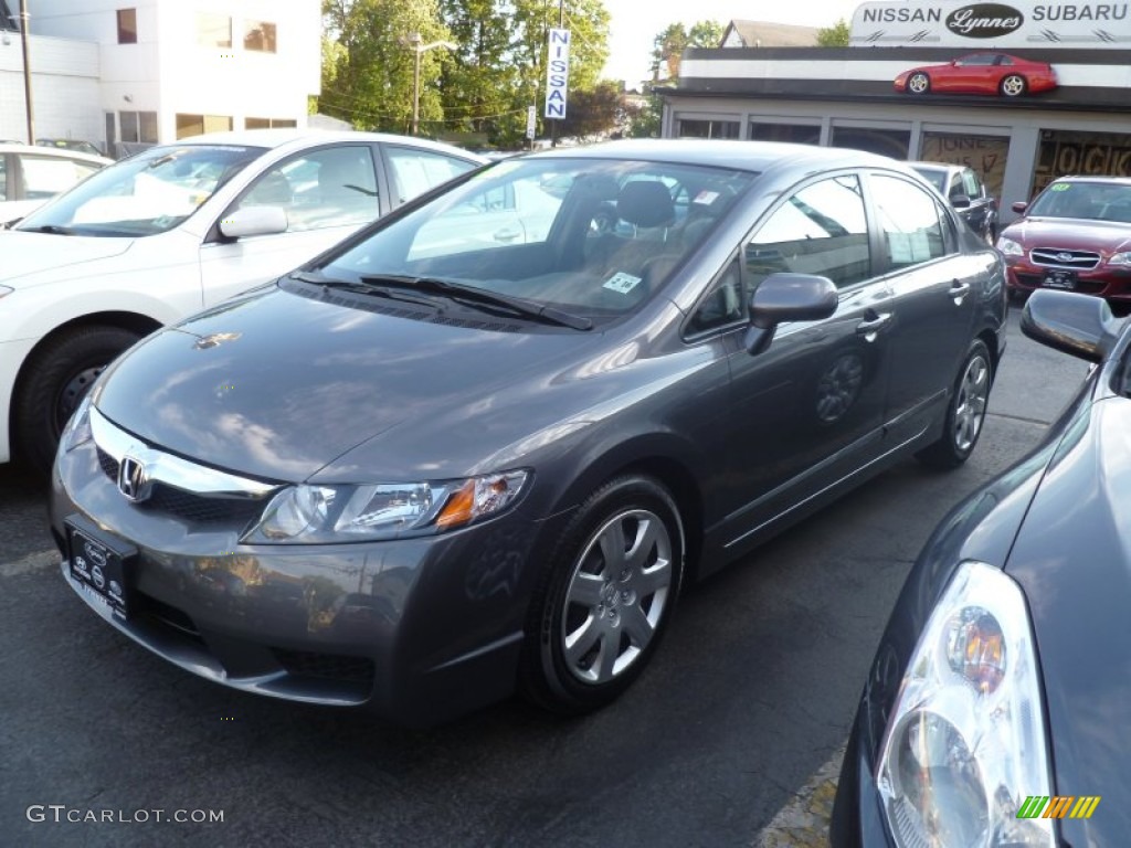 2011 Civic LX Sedan - Polished Metal Metallic / Gray photo #6
