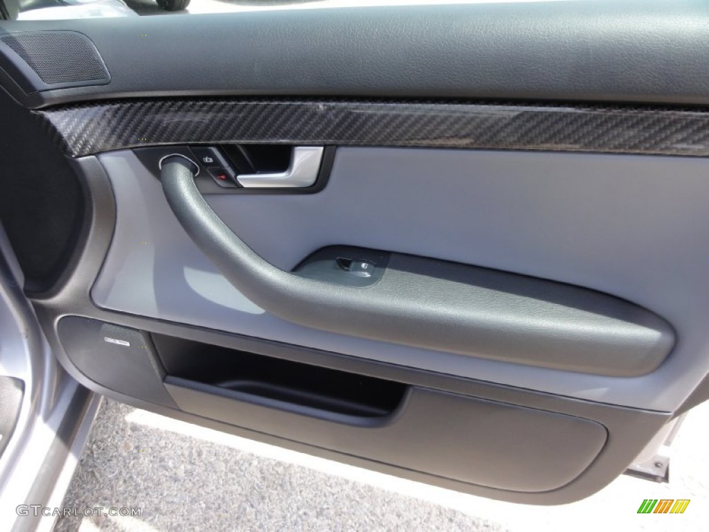 2006 Audi S4 4.2 quattro Sedan Black/Silver Door Panel Photo #67621812
