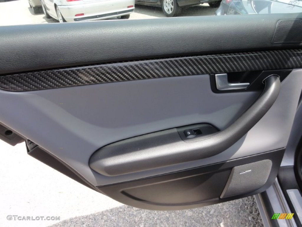 2006 Audi S4 4.2 quattro Sedan Black/Silver Door Panel Photo #67621845