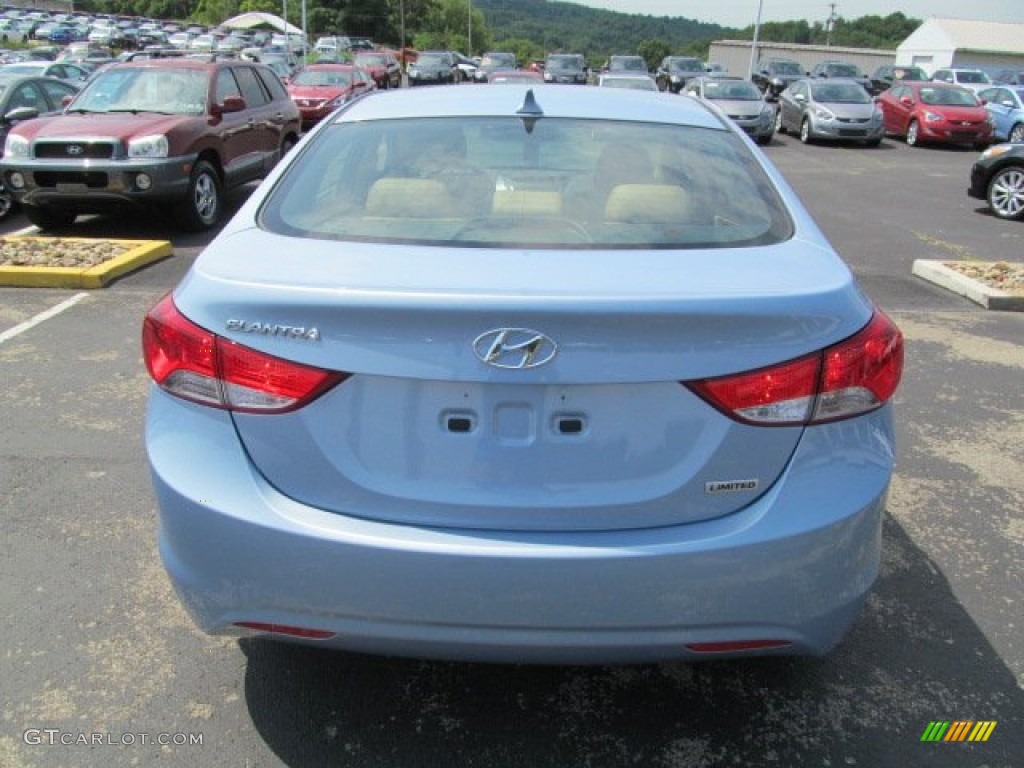 2013 Elantra Limited - Blue Sky Metallic / Beige photo #5