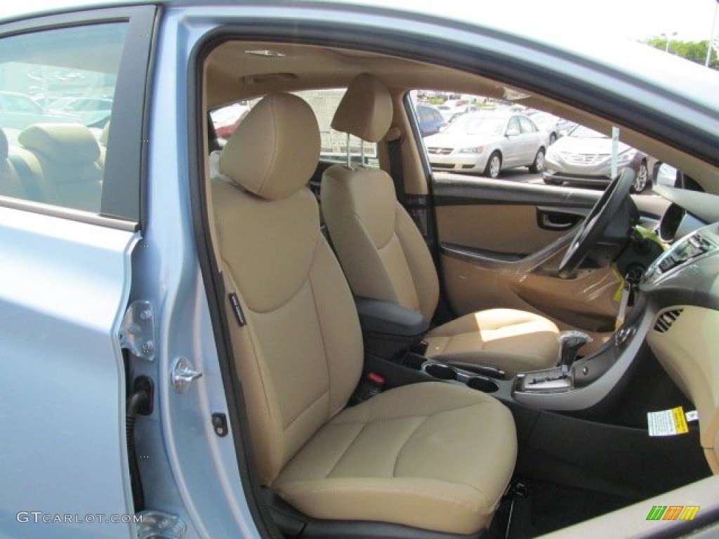 2013 Elantra Limited - Blue Sky Metallic / Beige photo #6