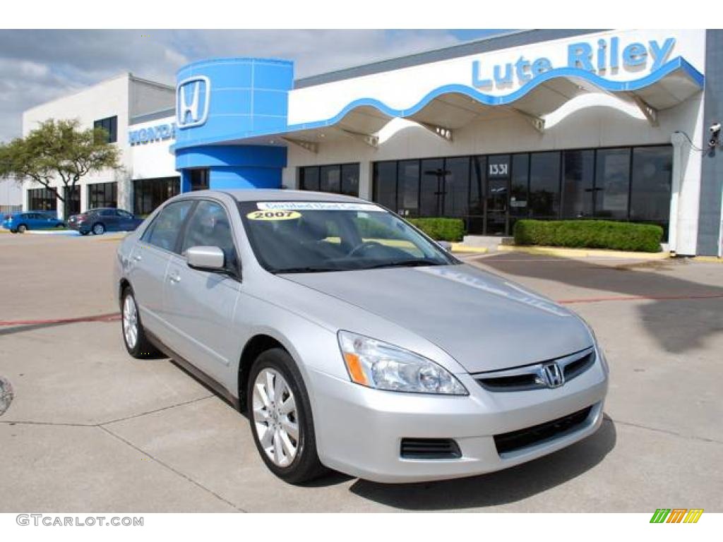 2007 Accord SE V6 Sedan - Alabaster Silver Metallic / Black photo #1