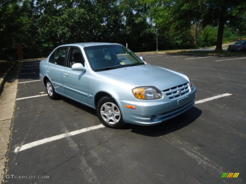 2003 Accent GL Sedan - Glacier Blue Metallic / Gray photo #1