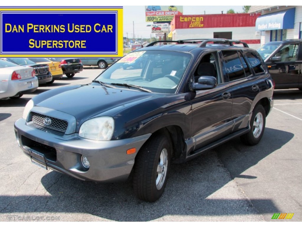 2004 Santa Fe GLS 4WD - Moonlit Blue / Gray photo #1