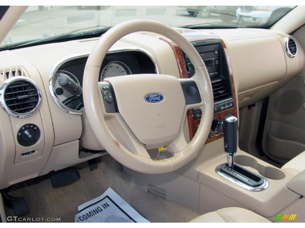 2007 Ford Explorer Eddie Bauer 4x4 Camel Steering Wheel Photo #67628745
