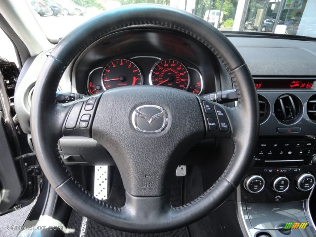 2006 Mazda MAZDA6 MAZDASPEED6 Grand Touring Black Steering Wheel Photo #67632063