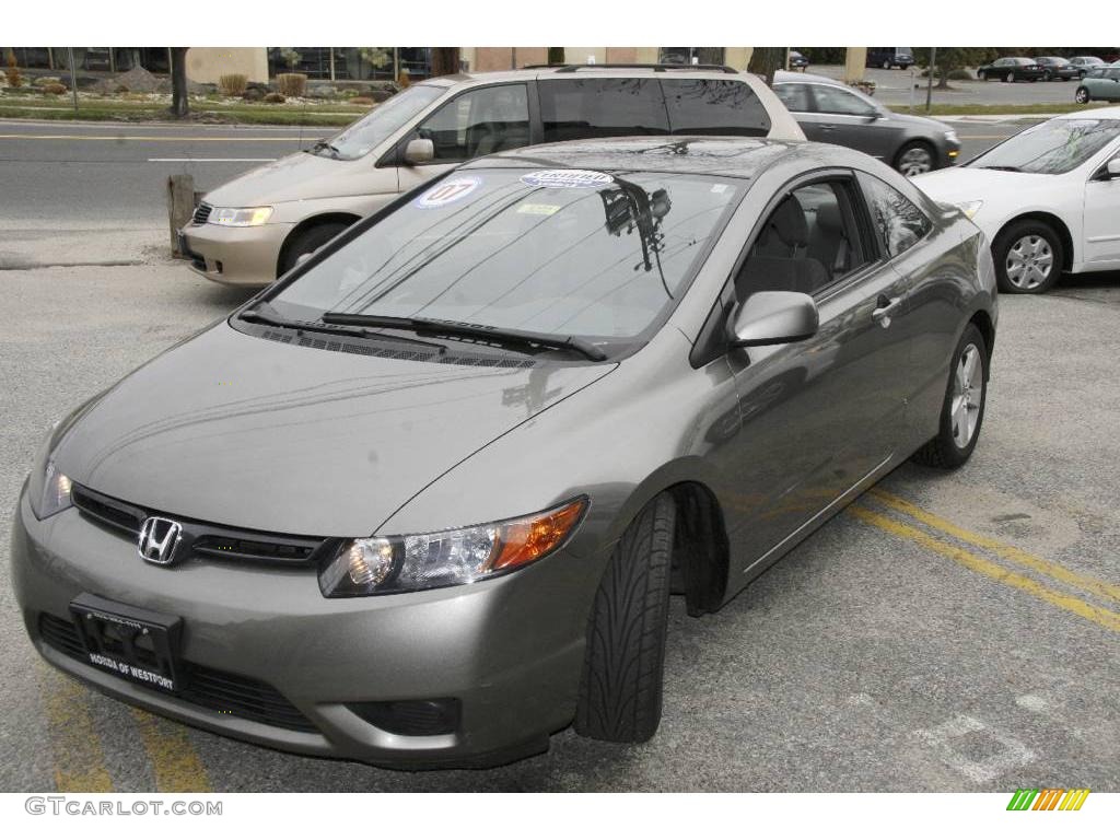 2007 Civic EX Coupe - Galaxy Gray Metallic / Gray photo #1