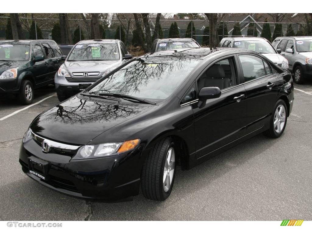 2008 Civic EX-L Sedan - Nighthawk Black Pearl / Gray photo #1