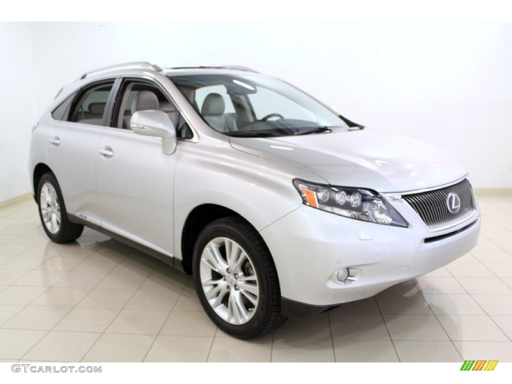 2010 RX 450h AWD Hybrid - Tungsten Silver Pearl / Light Gray/Espresso Birds-Eye Maple photo #1