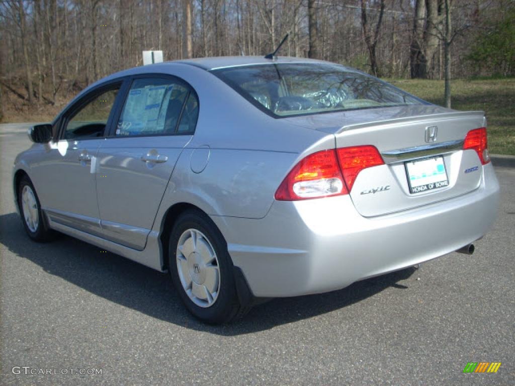 2009 Civic Hybrid Sedan - Alabaster Silver Metallic / Blue photo #7