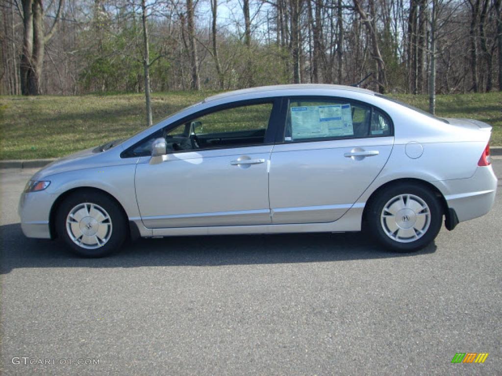 2009 Civic Hybrid Sedan - Alabaster Silver Metallic / Blue photo #8