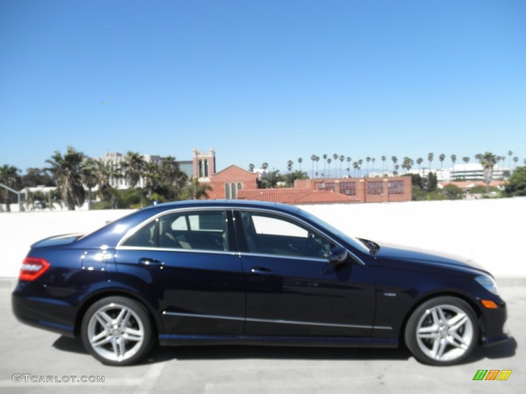 2012 E 350 Sedan - Lunar Blue Metallic / Almond/Black photo #3