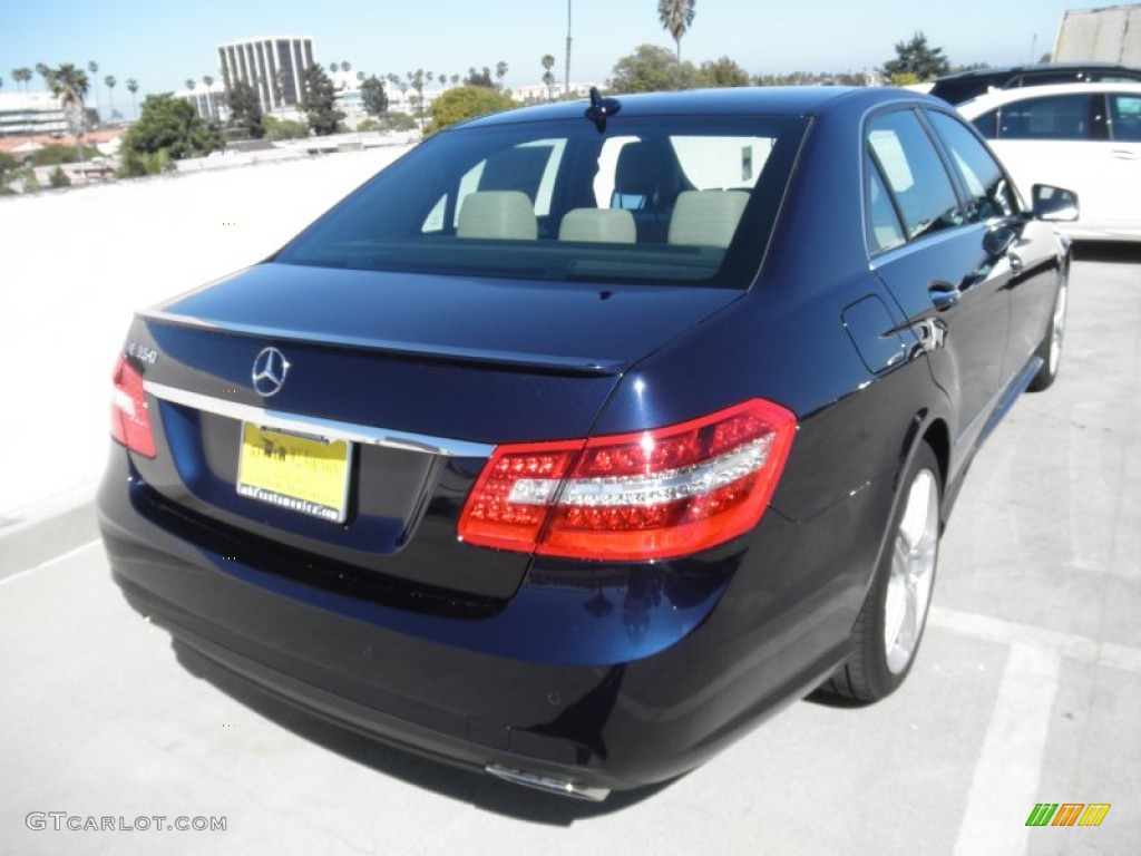 2012 E 350 Sedan - Lunar Blue Metallic / Almond/Black photo #4