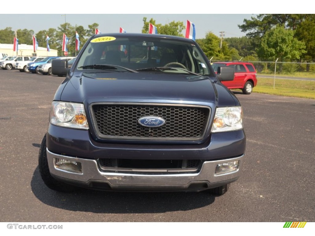 2005 F150 XLT SuperCrew - Medium Wedgewood Blue Metallic / Medium Flint Grey photo #2