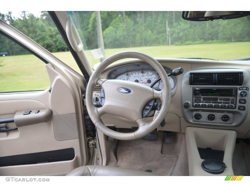2003 Ford Explorer Sport XLT Medium Parchment Beige Dashboard Photo #67640874