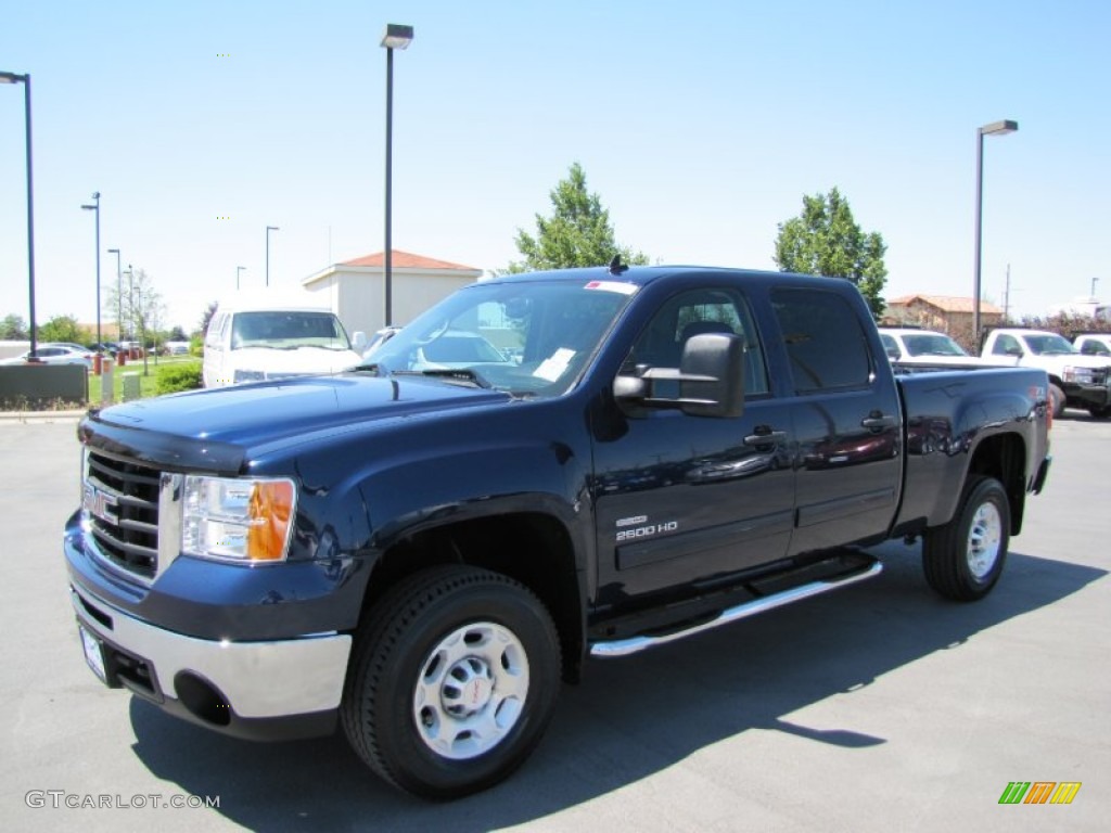 2010 Sierra 2500HD SLE Crew Cab 4x4 - Midnight Blue Metallic / Ebony photo #3