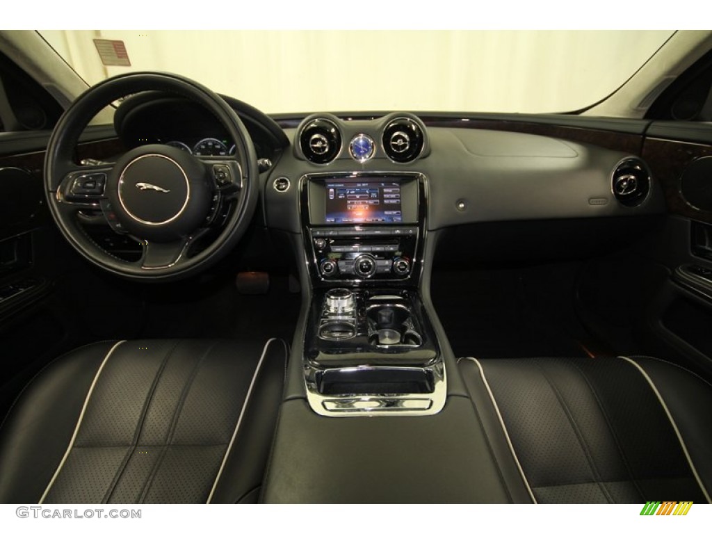 2011 Jaguar XJ XJL Jet Black/Ivory Dashboard Photo #67643400