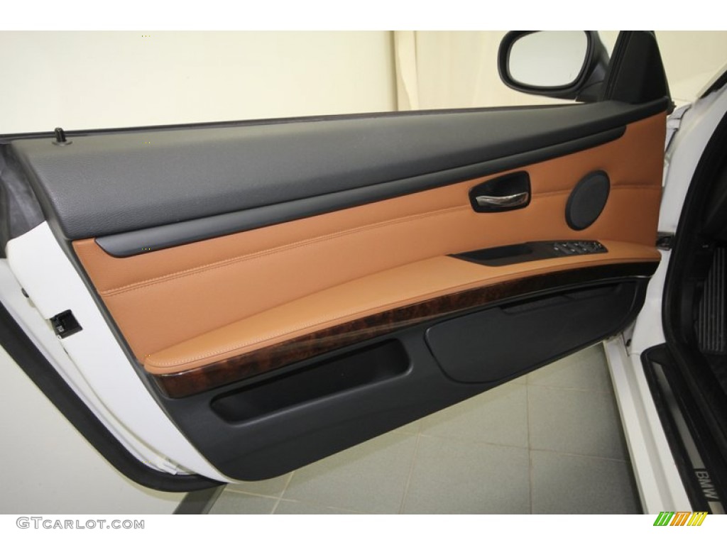 2010 BMW 3 Series 328i Convertible Saddle Brown Dakota Leather Door Panel Photo #67643589