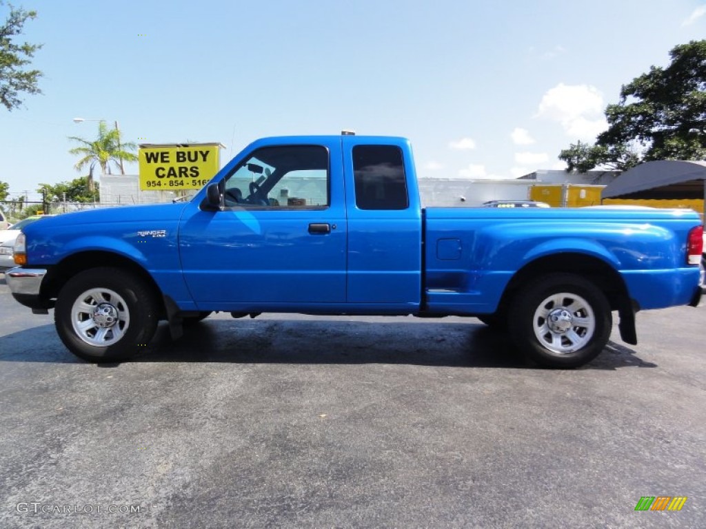 2000 Ranger XLT SuperCab - Bright Atlantic Blue Metallic / Medium Graphite photo #1