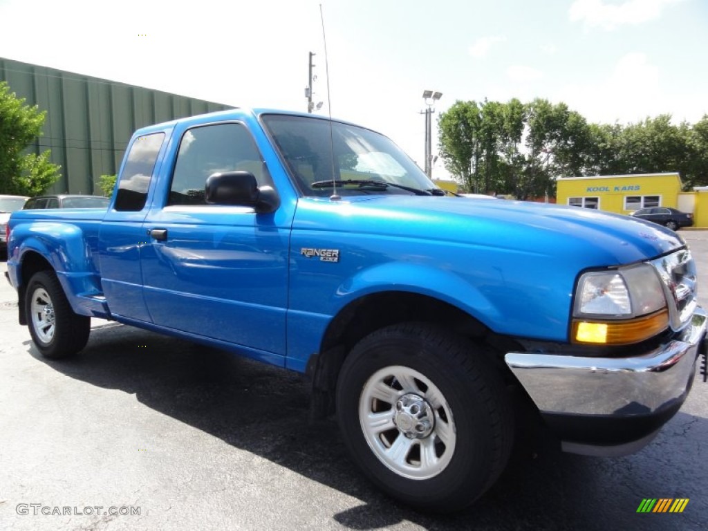 2000 Ranger XLT SuperCab - Bright Atlantic Blue Metallic / Medium Graphite photo #2