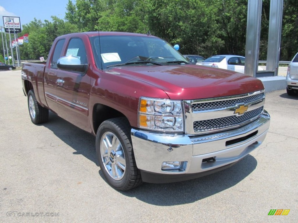 Deep Ruby Metallic 2013 Chevrolet Silverado 1500 LT Extended Cab 4x4 Exterior Photo #67645864