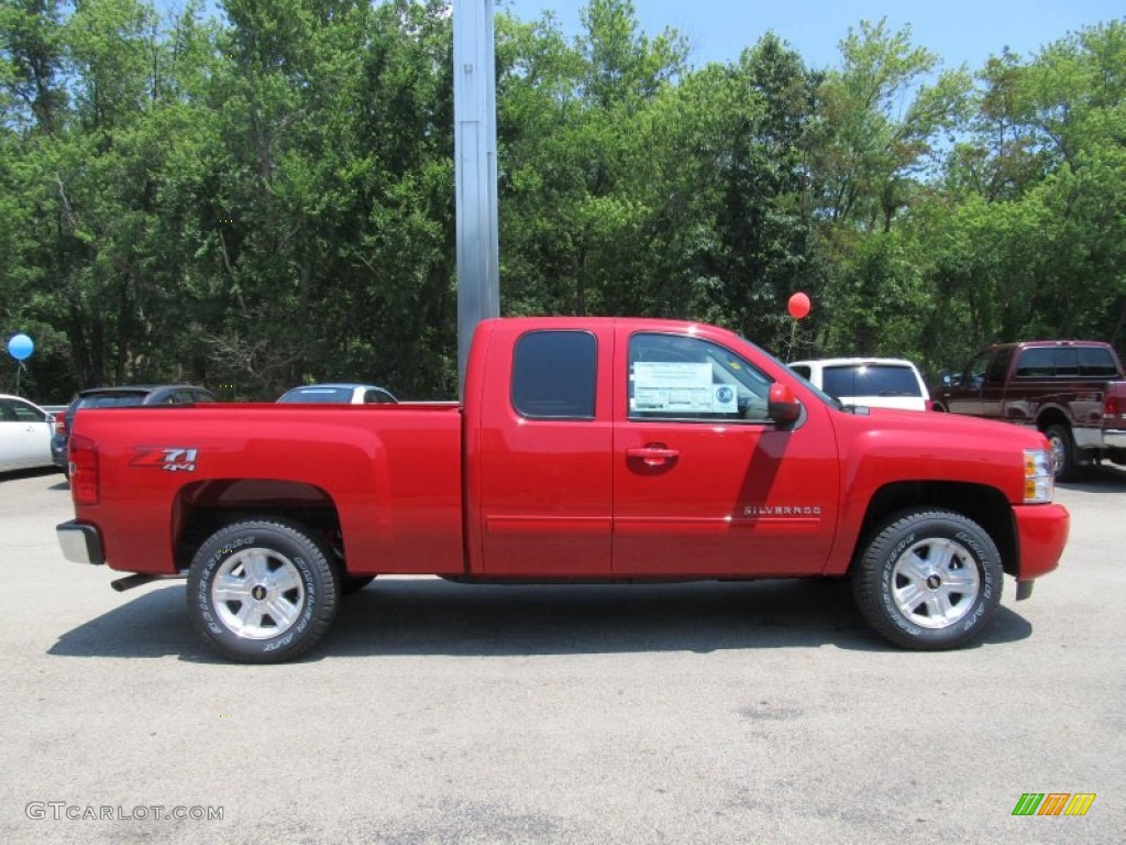 2013 Silverado 1500 LT Extended Cab 4x4 - Victory Red / Light Cashmere/Dark Cashmere photo #4