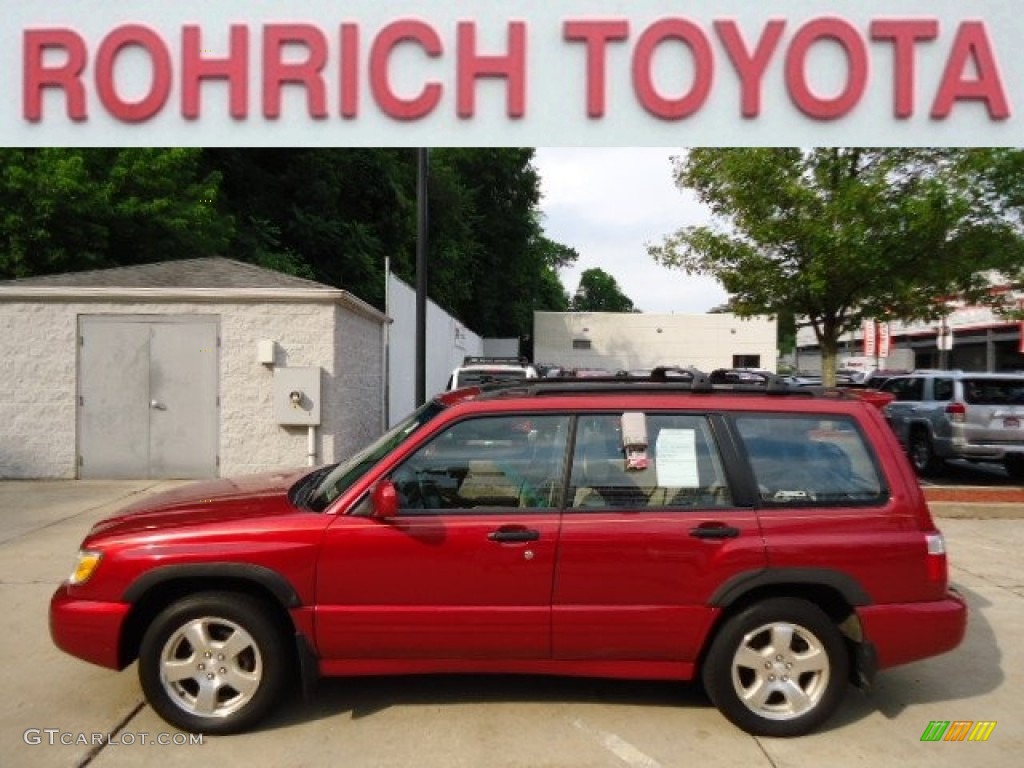 2001 Forester 2.5 S - Sedona Red Pearl / Beige photo #1