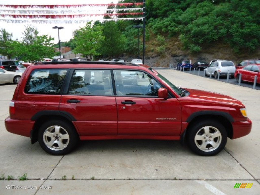 2001 Forester 2.5 S - Sedona Red Pearl / Beige photo #5