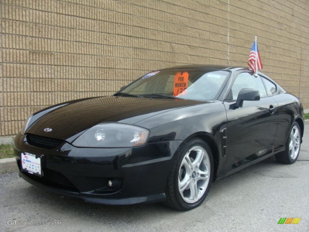 2005 Tiburon GT - Obsidian Black / Black photo #1