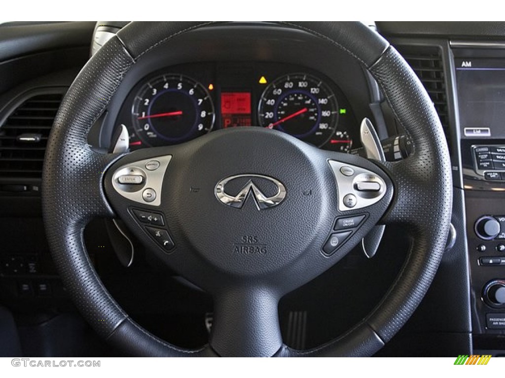 2011 Infiniti FX 50 AWD Graphite Steering Wheel Photo #67653532