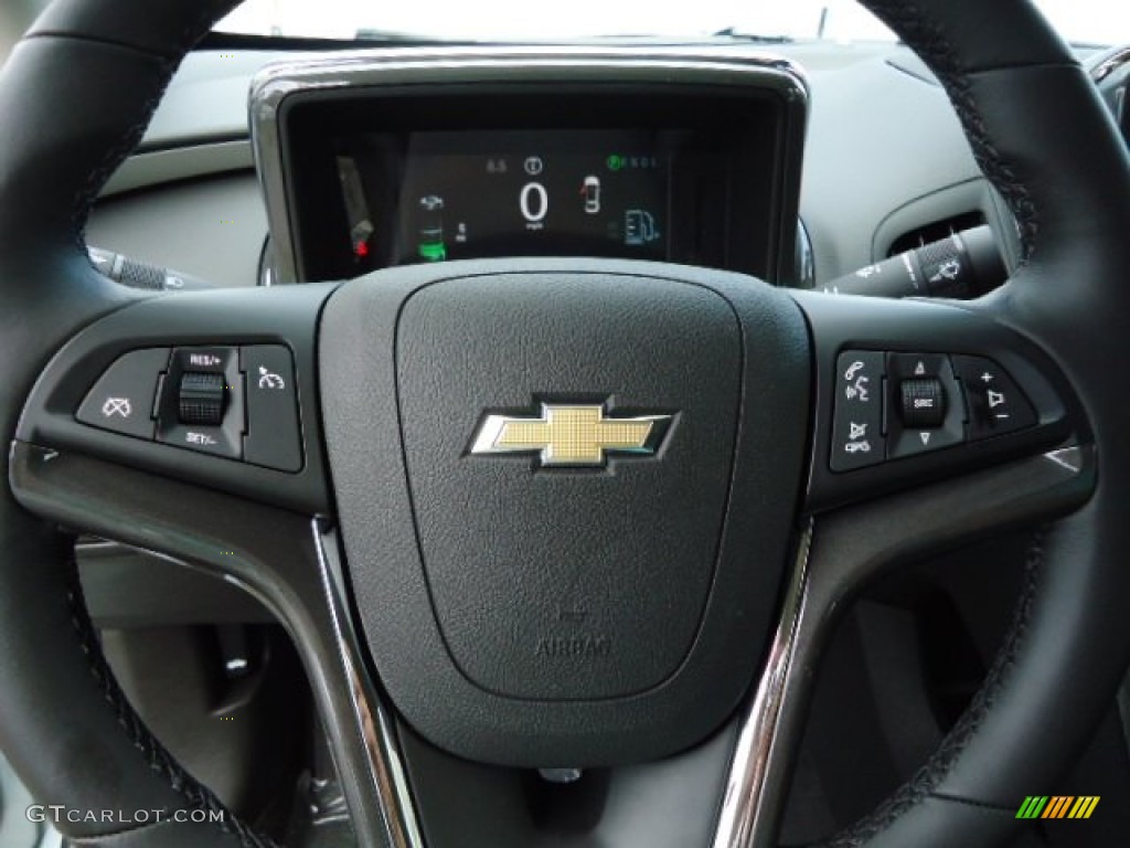 2012 Chevrolet Volt Hatchback Jet Black/Dark Accents Steering Wheel Photo #67655785