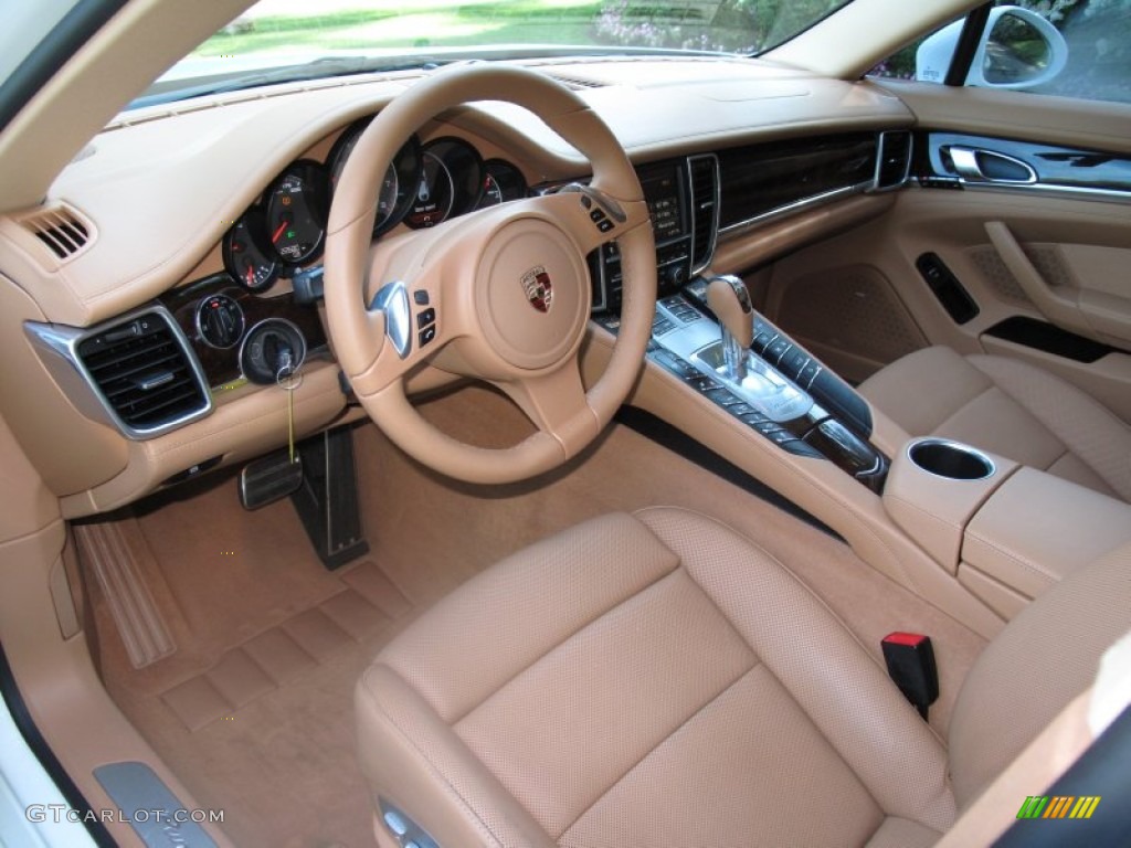 Cognac Natural Leather Interior 2010 Porsche Panamera 4S Photo #67657279
