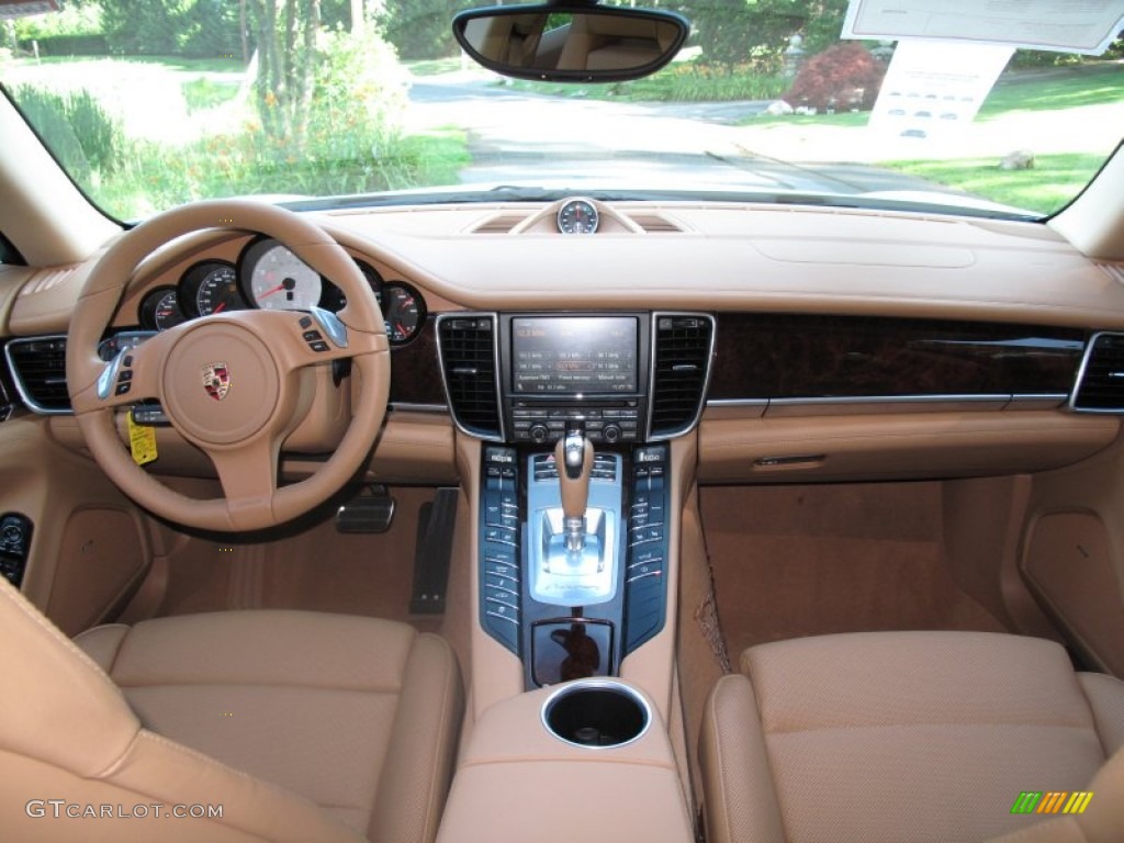 2010 Porsche Panamera 4S Cognac Natural Leather Dashboard Photo #67657308