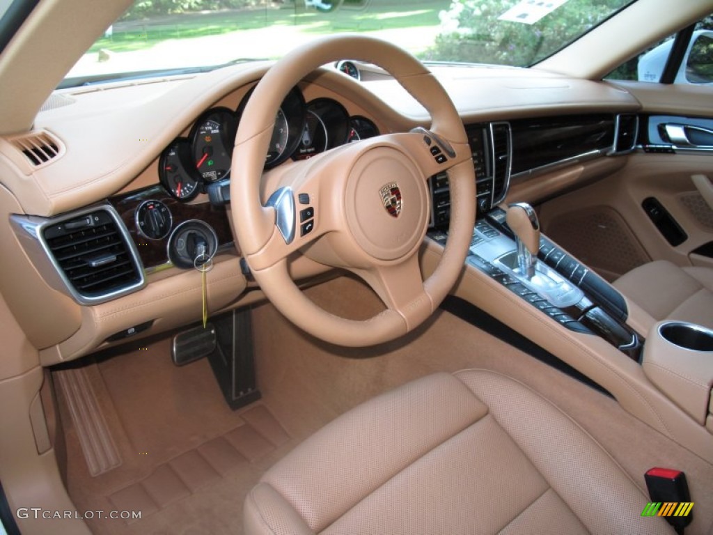 2010 Porsche Panamera 4S Cognac Natural Leather Dashboard Photo #67657360